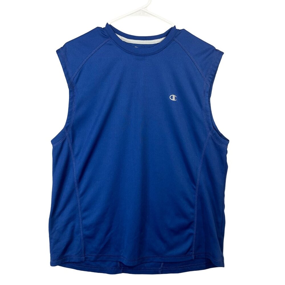 Champion Muscle T-Shirt Sleeveless Sport Double Dry Blue Men's Size MGUC